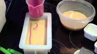 Making amp Cutting Pink Sugar Handmade Soap [upl. by Eirb985]