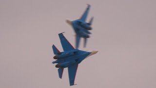 Russian Knights Su35S aerobatics at the Dubai Airshow 2023 [upl. by Nivalc]