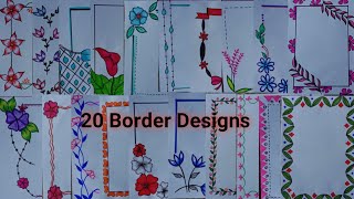 20 Border Designs  Assignment Front Page Design  Project Work Design  File Decoration Ideas [upl. by Claudetta]