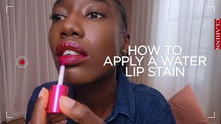 How to apply a water lip stain  Clarins [upl. by Violet738]