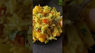 Curried rice with vegetables vegetarianrecipes ricerecipe ricerecipesindian indianricerecipe [upl. by Onil]