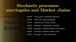 Chapter 04 Stochastic processes martingales and Markov chains with subtitles [upl. by Hahsi]