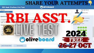 🎯Oliveboard RBI ASST Live Mock Test📚✍️ 26  27 OCT  oliveboard ibps ibpspo [upl. by Nelubez]