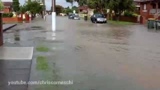 Street Floods Melbourne Hail Storm on Christmas Day 2011 [upl. by Dibru33]