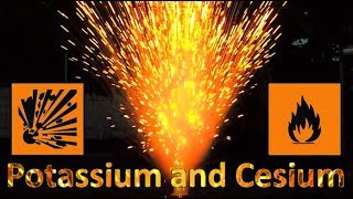 Potassium and Cesium explosion Kálium és cézium reakciója vízzel [upl. by Borg914]