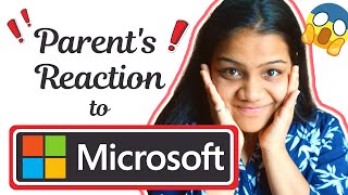 Parents Reaction 🥶  Microsoft Internship [upl. by Cirederf]