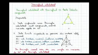 Triunghiuri particulare isoscel echilateral freptunghicMatematica  GeometrieEvaluare nationala [upl. by Madelle]