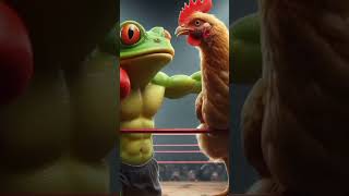 Chicken vs Frog funny youtubeshorts viralvideo animals animation [upl. by Dyolf]