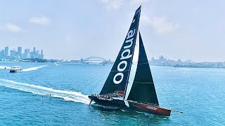 FOILING BEHIND THE FASTEST SUPERMAXI IN THE WORLD Andoo Comanche [upl. by Asp621]