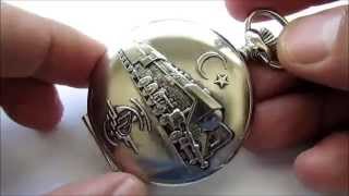 Cortebert Turkish Railway Pocket Watch Running [upl. by Sorensen]