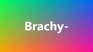 Brachy  Medical Definition and Pronunciation [upl. by Boothe426]