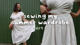 Sewing My Summer Wardrobe Part 3  selfdrafted gathered skirt amp morning glory top free patterns [upl. by Limaj]