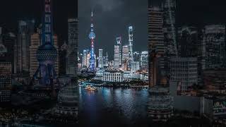 Drone view of Shanghai Downtown travel thebundshanghai bundshanghai shanghaibund shanghaitour [upl. by Ahsiemac]