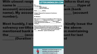 Request Letter to Bank for Solvency Certificate [upl. by Ocisnarf]