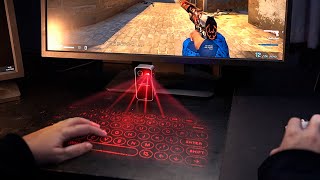 isso EXISTE Comprei um TECLADO LASER pra jogar CS holograma tecnológico [upl. by Gabe]