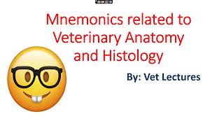 Mnemonics related to Veterinary Anatomy and Histology icar vet veterinary [upl. by Biagi]