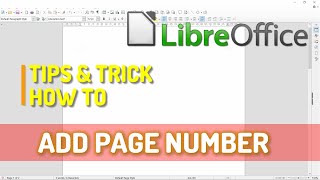 LibreOffice Writer How To Add Page Number [upl. by Bivins]