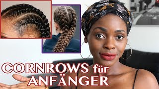 How To CORNROWS  BOXER BRAIDS flechten für ANFÄNGER  All about Braids [upl. by Ludie529]