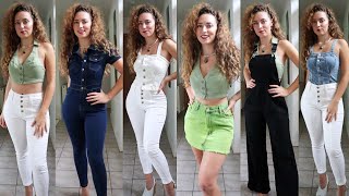 Nasty Gal Try On Haul All Things Denim [upl. by Ahseekal]