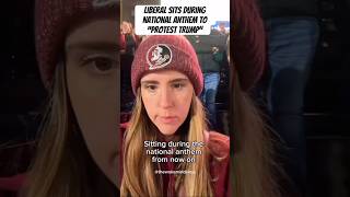 Liberal Sits During National Anthem To “Protest Trump” Thinks People Care shorts nationalanthem [upl. by Xer]