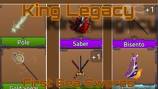 All First Sea Swords showcase and Location  King Legacy [upl. by Yesiad]