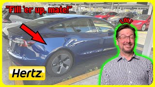 EV rental joke Hertz charges 277 for “refuelling” a Tesla  MGUY Australia [upl. by Modestine]