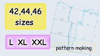 ❌🤑Basic Bodice Pattern For 424446 sizes L XL  XXL size 2 💫 sewing patternpattern tutorial [upl. by Cavil]