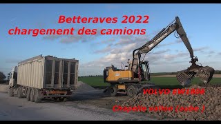 CHARGEMENT DES BETTERAVES  VOLVO EW180E  CHAPELLE VALLON  AUBE [upl. by Rafaelia]