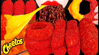 ASMR Cheetos Corn Dog Hot Dog Cheesy Spicy Rice Cake 치즈떡볶이 치토스 핫도그 먹방 Mukbang Eating [upl. by Leterg189]