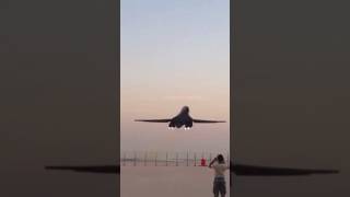 Low takeoff by the b1 aircraft militaryvehicle flight militaryaircraft aviation [upl. by Attenev128]