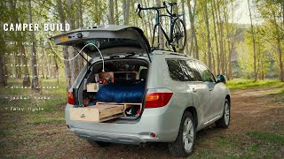 Toyota Highlander  Full Custom Camper Buildout amp Tour [upl. by Ahsela]