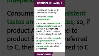 Rational Behaviour  60 Second Economics  ALevel amp IB [upl. by Haldes656]