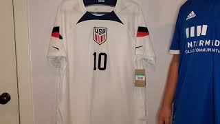 Christian Pulisic USMNT 2022 World Cup Home Jersey Nike Stadium DriFit [upl. by Ilarrold]