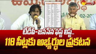 TDP and Janasena MLA Candidates First List  118 Candidates  AP Elections 2024 SakshiTV [upl. by Ojibbob405]