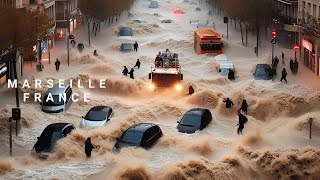 Chaos in Marseille France today Heavy rains Several neighborhoods are flooded [upl. by Kelwin]