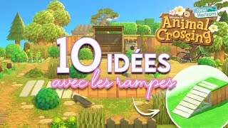 10 IDÉES DÉCO AVEC LES RAMPES 🌼  ANIMAL CROSSING NEW HORIZONS [upl. by Wakeen]