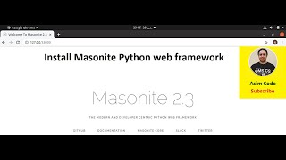 Install Masonite Python web framework [upl. by Brittni]