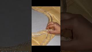 Golden lace work blouse design cutting and stitching shorts shortvideo rohinifashion [upl. by Tull]