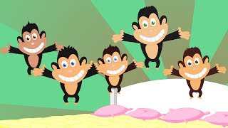 Five Little Monkeys Nursery Rhyme with Lyrics [upl. by Warthman884]