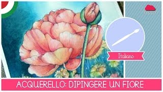 Corso di Acquerello BASE come dipingere un FIORE LEZIONE 10 La corolla [upl. by Nnaeed]