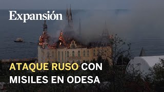 Rusia ataca con misiles el conocido como quotcastillo de Harry Potterquot en Odesa [upl. by Airel]