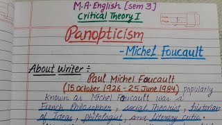 Michel Foucault’s “Panopticism” An Introduction to the Text  Critical Theory 1  MA English Sem 3 [upl. by Aicilihp]