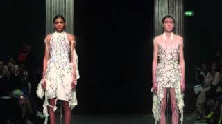 Hussein Chalayans Spring Summer 2016 show featuring dissolving outfits [upl. by Irrem]