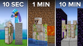 Minecraft Iron Farm In 10 SECONDS 1 Minute amp 10 Minutes [upl. by Lesde280]