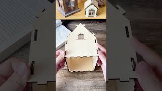 😮Glowing clock house made by NEJE Max4 E80 neje diy woodworking craft [upl. by Avert]