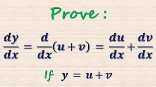 Prove dydx  ddxuv  dudxdvdx if y  uv [upl. by Nodnarb]