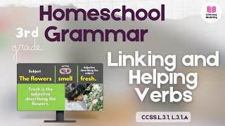 Linking and Helping Verbs  Homeschool Language Arts  3rd Grade Grammar Lessons [upl. by Anitnatsnoc]