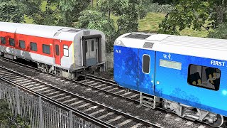 TEJAS BLUE Coupling LHB 1ST AC CHAIR CAR Coach  BUMPY RAILROAD  Train Simulator  AAMIR AU [upl. by Mellar198]