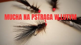 Mucha na pstrąga w lutym  pijawka  Fly for trout in february leech [upl. by Anertac]