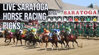 Live Saratoga Horse Racing Picks [upl. by Kcirtapnaes254]